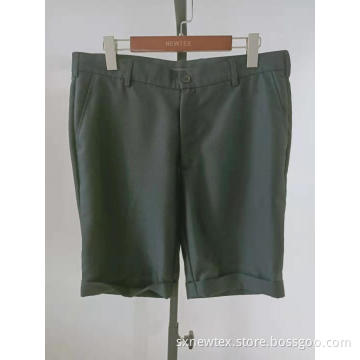 casual solid grey turn up leg mens shorts